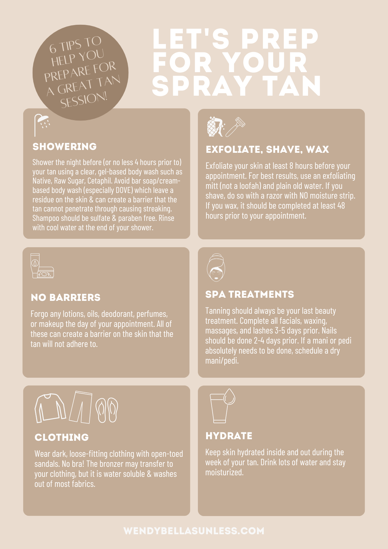 spray tan prep